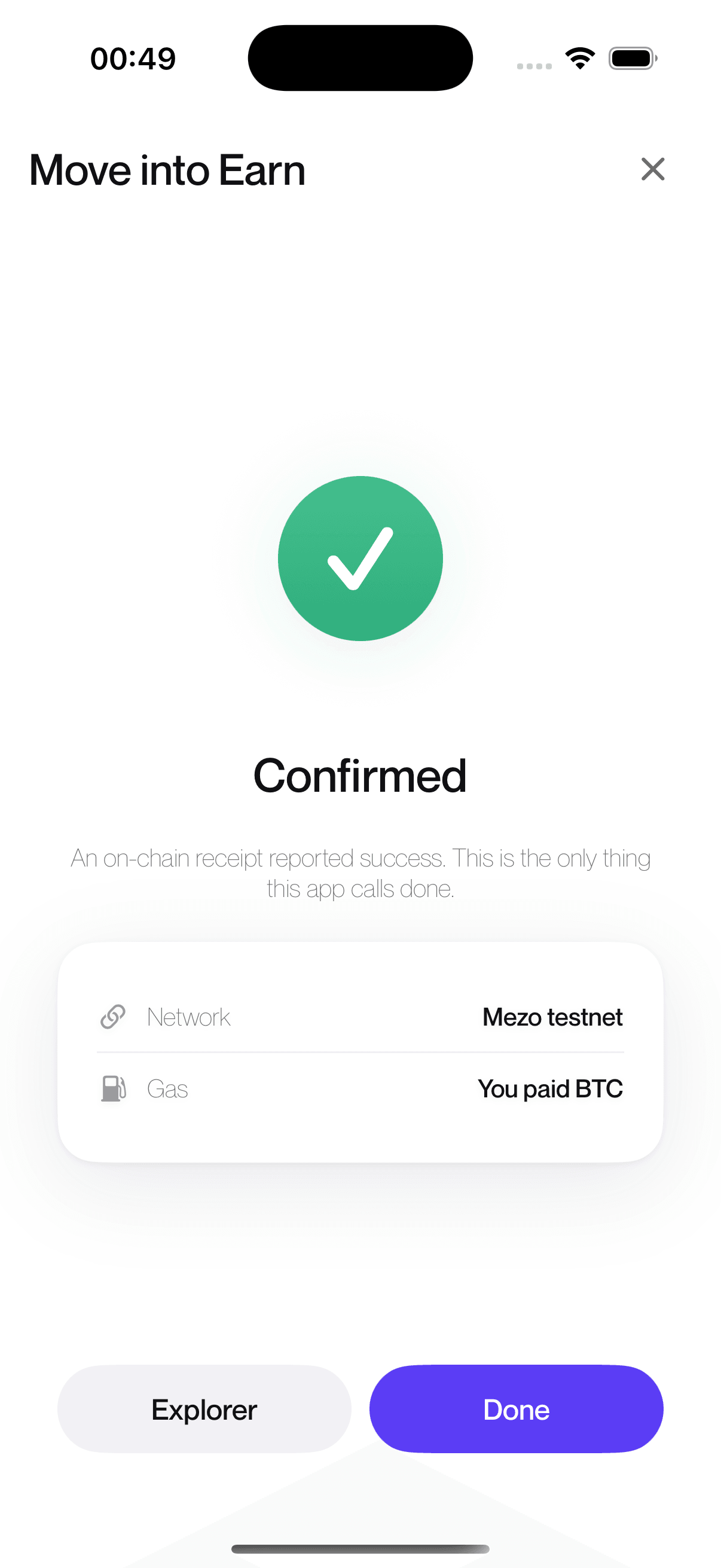 An honest on-chain receipt after a transaction