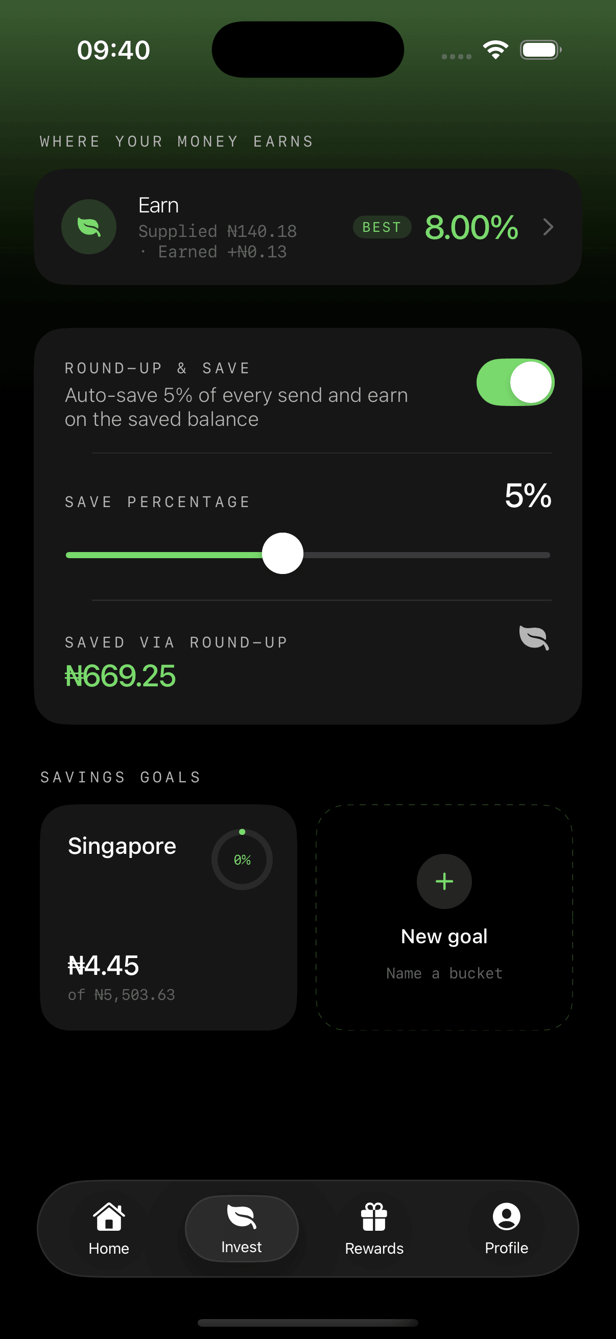 Talise balance earning yield